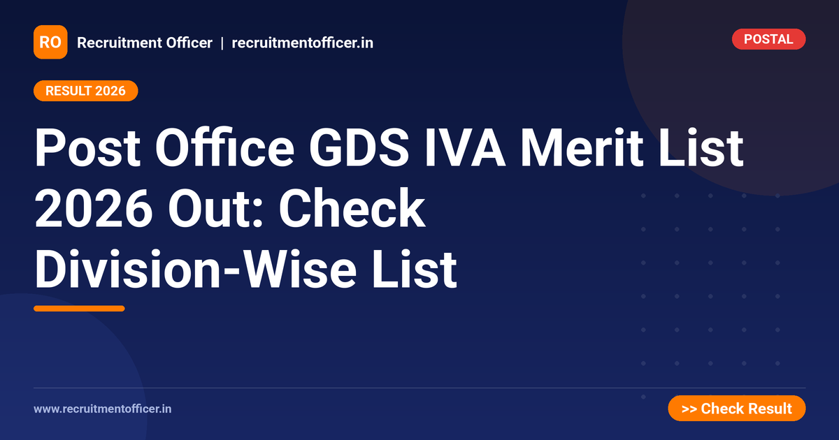 Post Office GDS IVA Merit List 2026 Out: Check Division-Wise List - NRAI nrai.in