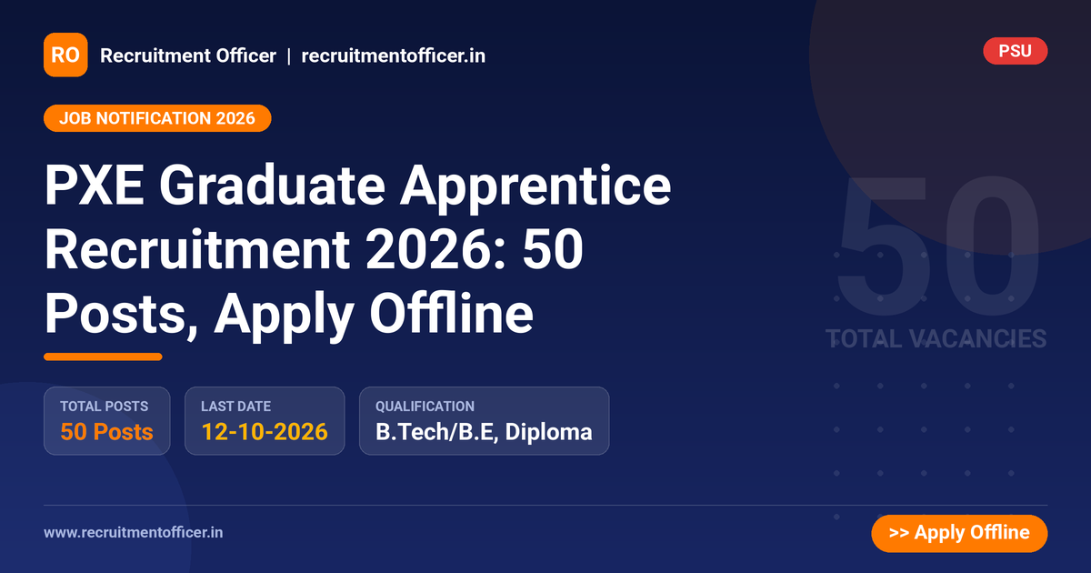 PXE Graduate Apprentice Recruitment 2026: 50 Posts, Apply Offline 1 PXE Graduate Apprentice Recruitment 2026: 50 Posts, Apply Offline - NRAI nrai.in