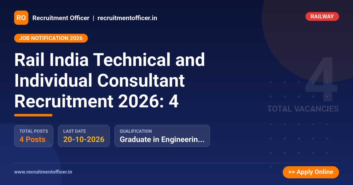 Rail India Technical and Individual Consultant Recruitment 2026: 4 1 Rail India Technical and Individual Consultant Recruitment 2026: 4 - NRAI nrai.in