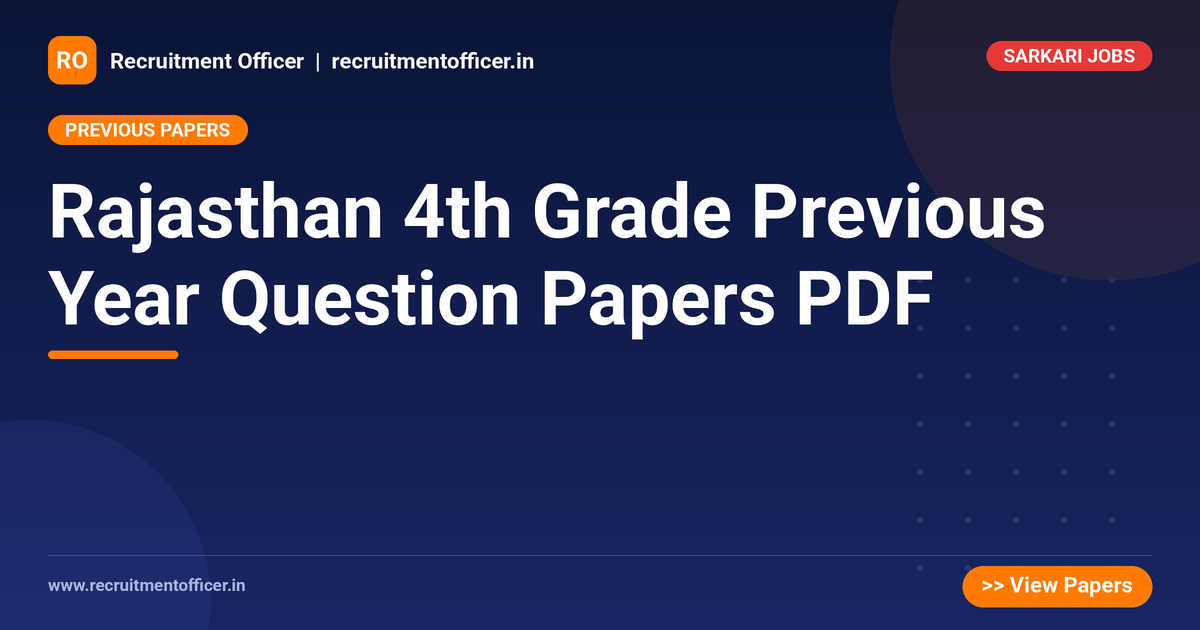 Rajasthan 4th Grade Previous Year Question Papers PDF 1 Rajasthan 4th Grade Previous Year Question Papers PDF - NRAI nrai.in