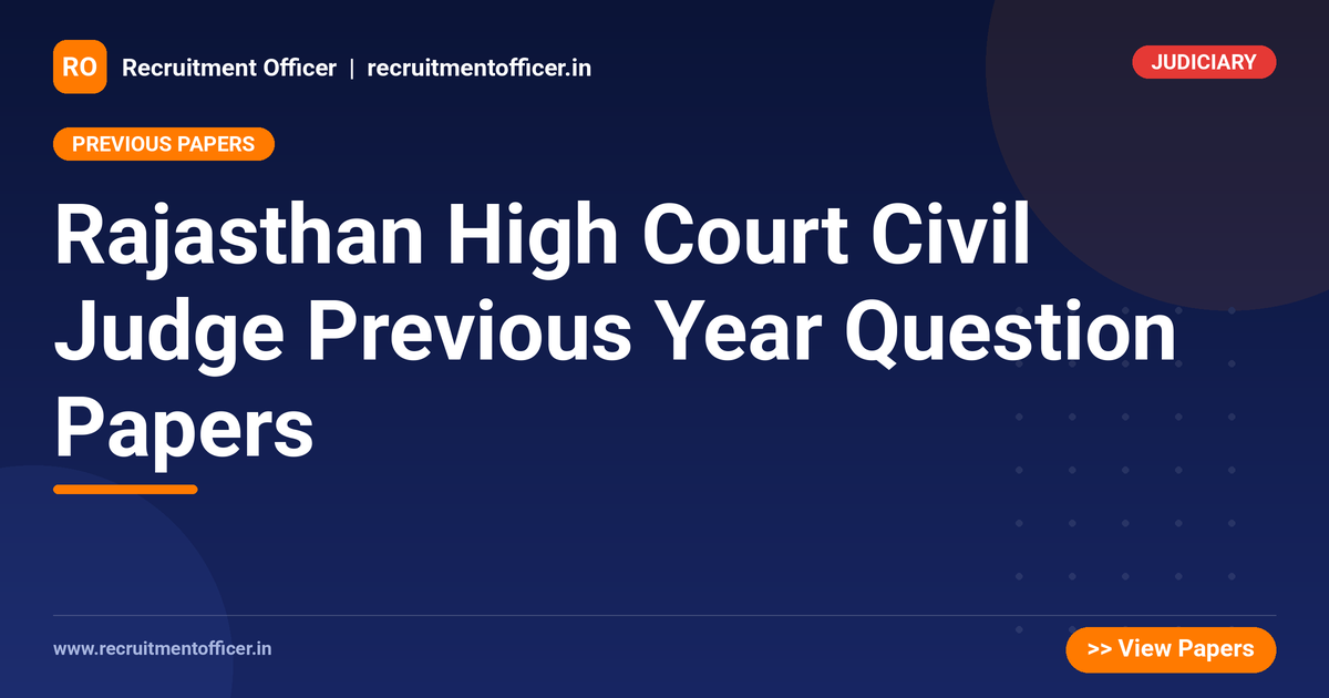 Rajasthan High Court Civil Judge Previous Year Question Papers - NRAI nrai.in