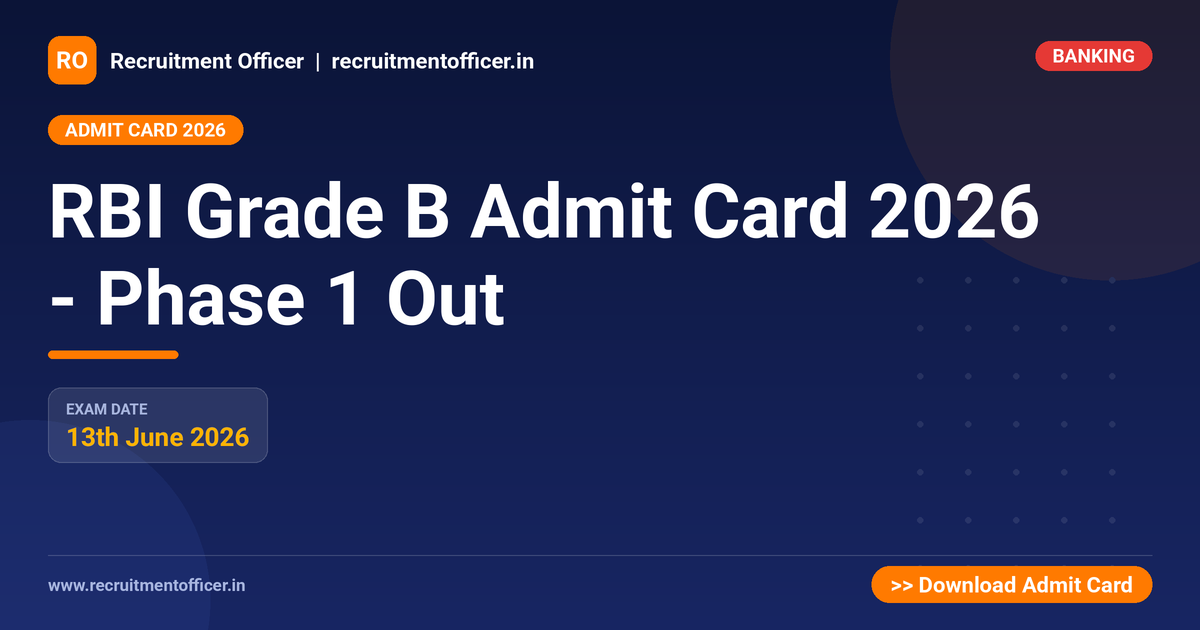 RBI Grade B Admit Card 2026 - Phase 1 Out 1 RBI Grade B Admit Card 2026 - Phase 1 Out - NRAI nrai.in