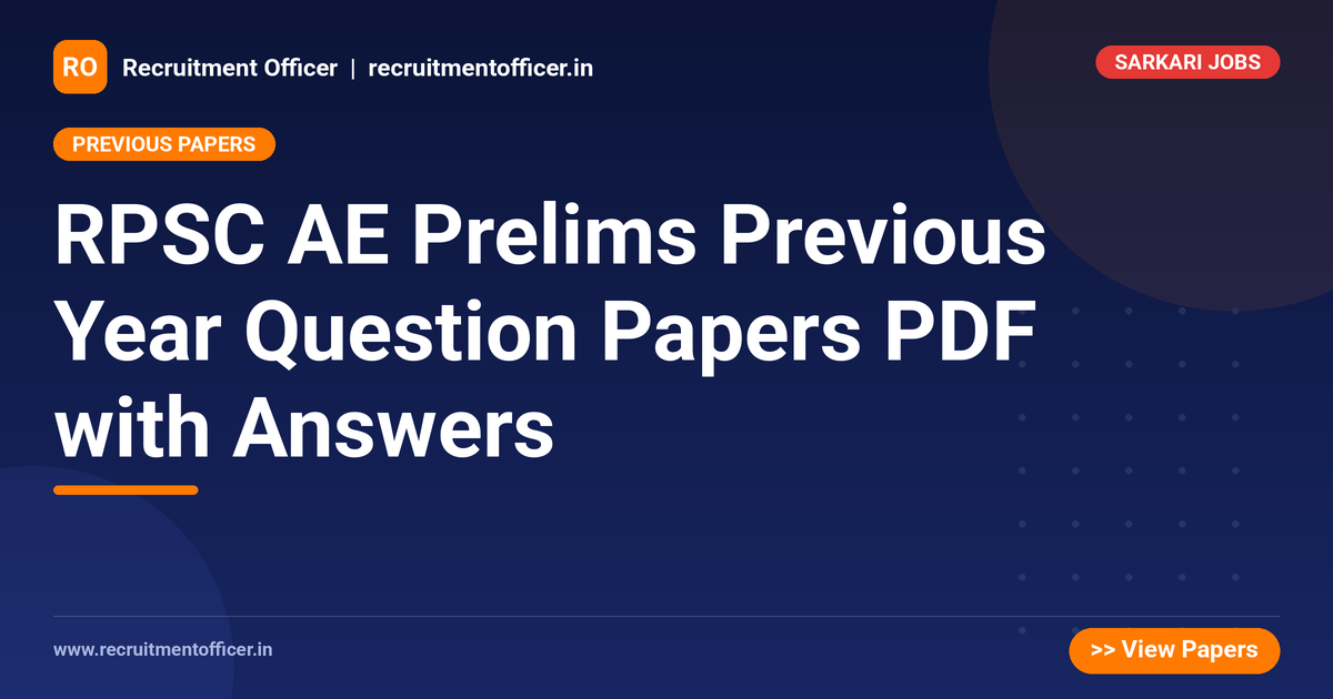 RPSC AE Prelims Previous Year Question Papers PDF with Answers - NRAI nrai.in