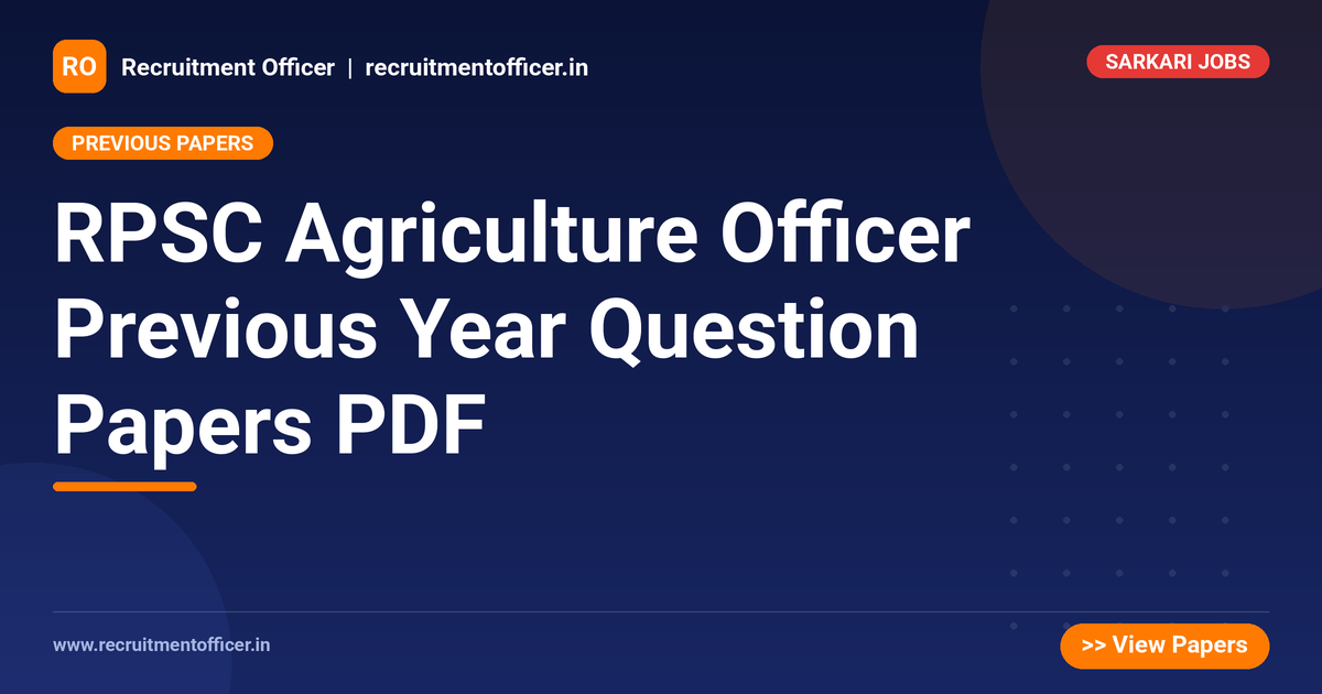 RPSC Agriculture Officer Previous Year Question Papers PDF 1 RPSC Agriculture Officer Previous Year Question Papers PDF - NRAI nrai.in