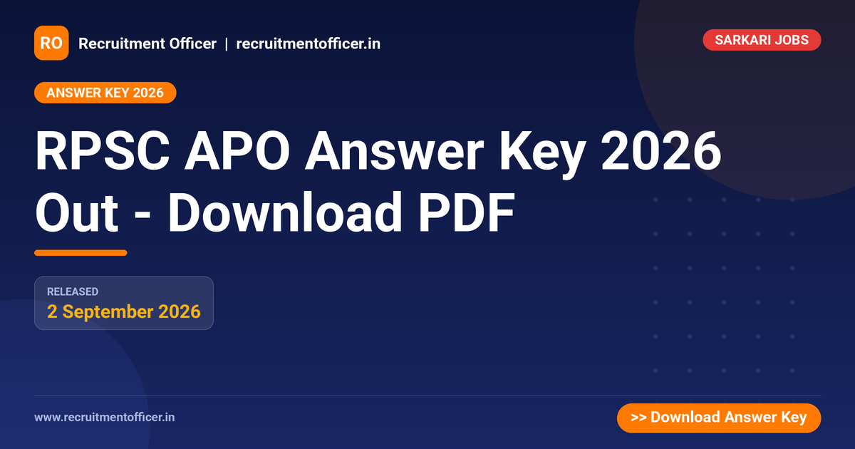 RPSC APO Answer Key 2026 Out - Download PDF 1 RPSC APO Answer Key 2026 Out - Download PDF - NRAI nrai.in