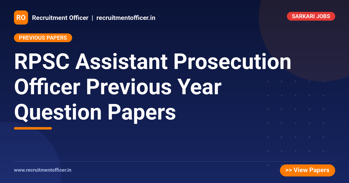 RPSC Assistant Prosecution Officer Previous Year Question Papers 1 RPSC Assistant Prosecution Officer Previous Year Question Papers - NRAI nrai.in
