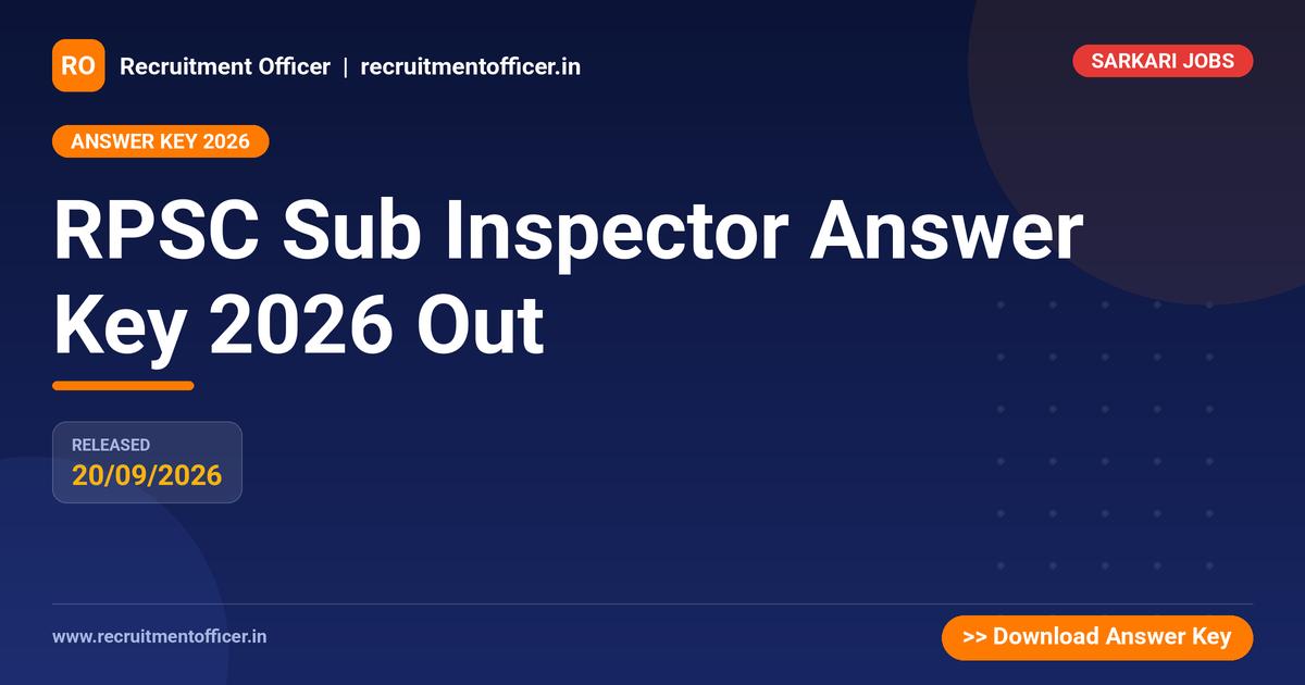 RPSC Sub Inspector Answer Key 2026 Out 1 RPSC Sub Inspector Answer Key 2026 Out - NRAI nrai.in