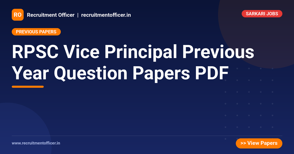 RPSC Vice Principal Previous Year Question Papers PDF 1 RPSC Vice Principal Previous Year Question Papers PDF - NRAI nrai.in