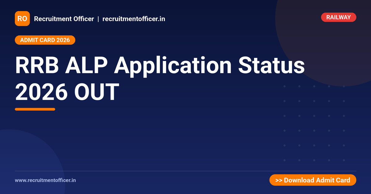 RRB ALP Application Status 2026 OUT 1 RRB ALP Application Status 2026 OUT - NRAI nrai.in
