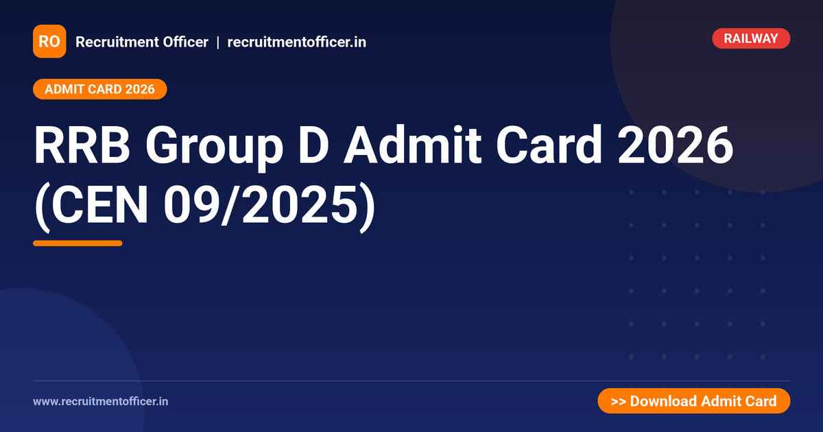RRB Group D Admit Card 2026 (CEN 09/2025) 1 RRB Group D Admit Card 2026 (CEN 09/2025) - NRAI nrai.in
