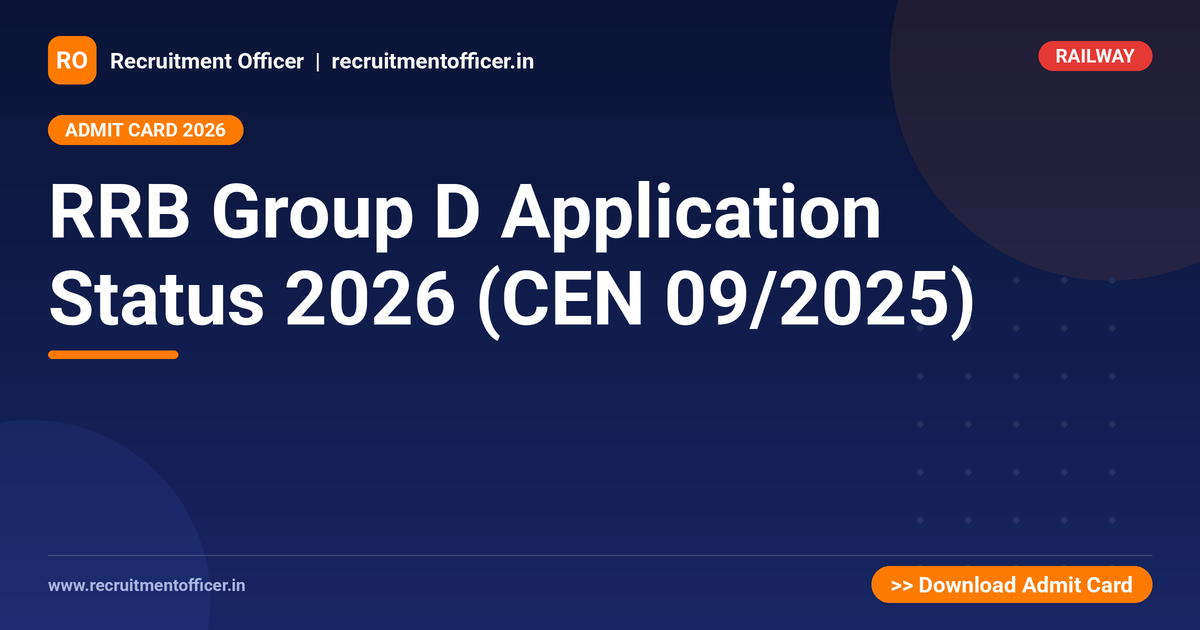 RRB Group D Application Status 2026 (CEN 09/2025) 1 RRB Group D Application Status 2026 (CEN 09/2025) - NRAI nrai.in