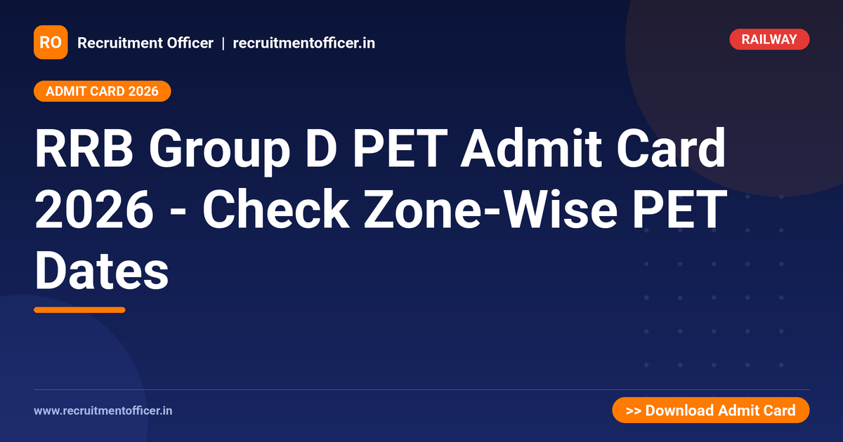 RRB Group D PET Admit Card 2026 - Check Zone-Wise PET Dates - NRAI nrai.in