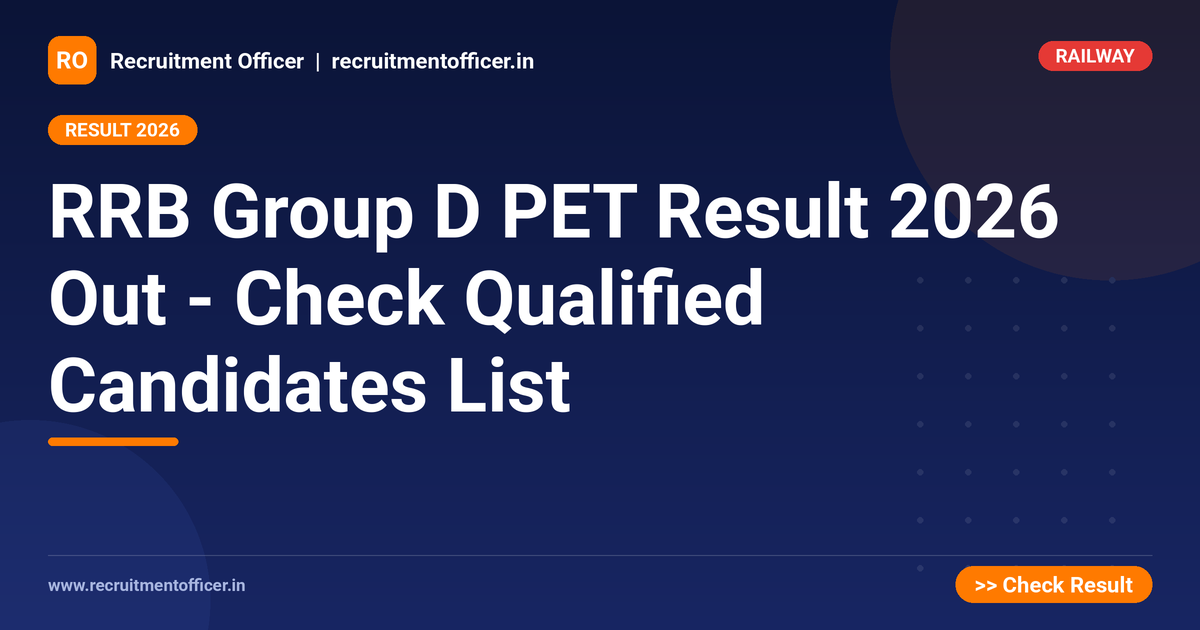 RRB Group D PET Result 2026 Out - Check Qualified Candidates List - NRAI nrai.in