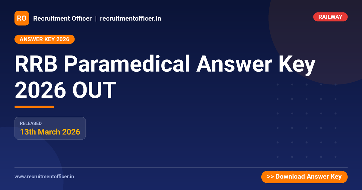 RRB Paramedical Answer Key 2026 OUT - NRAI nrai.in