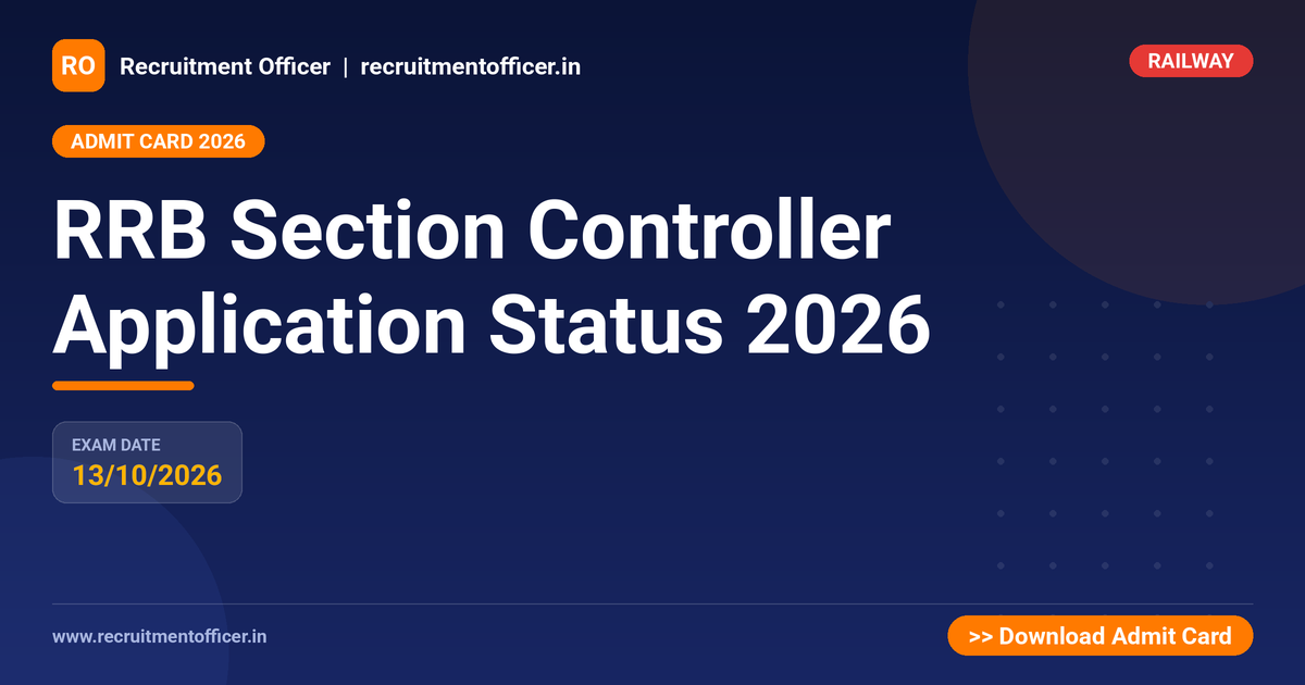 RRB Section Controller Application Status 2026 - NRAI nrai.in