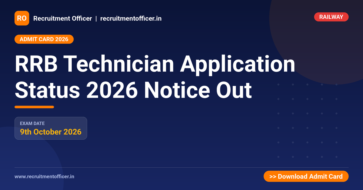 RRB Technician Application Status 2026 Notice Out 1 RRB Technician Application Status 2026 Notice Out - NRAI nrai.in