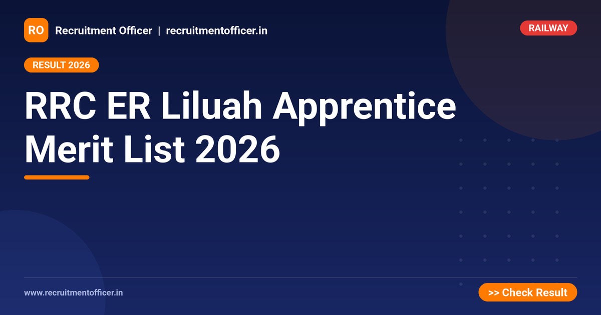 RRC ER Liluah Apprentice Merit List 2026 - NRAI nrai.in