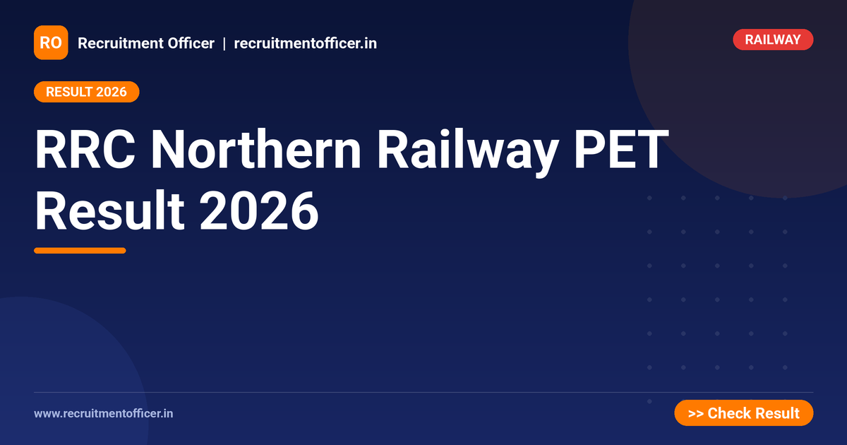 RRC Northern Railway PET Result 2026 1 RRC Northern Railway PET Result 2026 - NRAI nrai.in