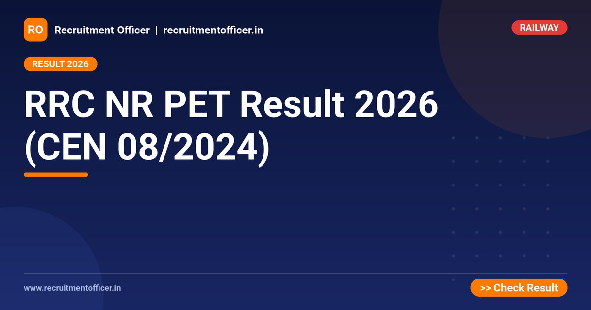 RRC NR PET Result 2026 (CEN 08/2024) 1 RRC NR PET Result 2026 (CEN 08/2024) - NRAI nrai.in