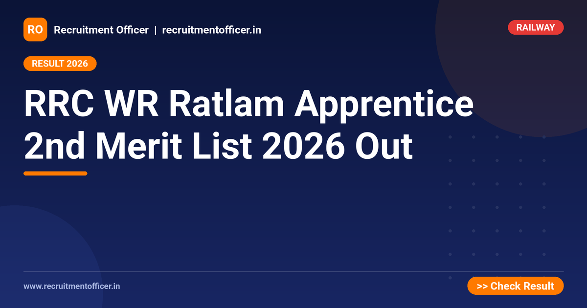 RRC WR Ratlam Apprentice 2nd Merit List 2026 Out 1 RRC WR Ratlam Apprentice 2nd Merit List 2026 Out - NRAI nrai.in