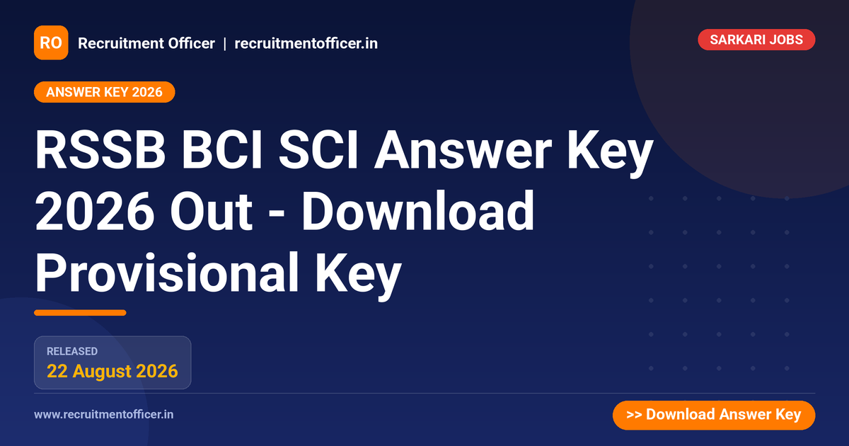 RSSB BCI SCI Answer Key 2026 Out - Download Provisional Key 1 RSSB BCI SCI Answer Key 2026 Out - Download Provisional Key - NRAI nrai.in