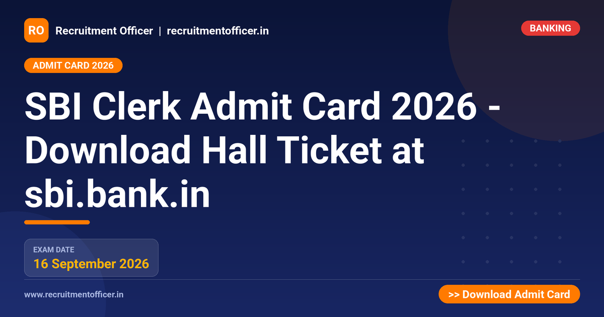 SBI Clerk Admit Card 2026 - Download Hall Ticket at sbi.bank.in 1 SBI Clerk Admit Card 2026 - Download Hall Ticket at sbi.bank.in - NRAI nrai.in