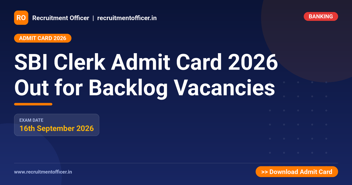 SBI Clerk Admit Card 2026 Out for Backlog Vacancies - NRAI nrai.in