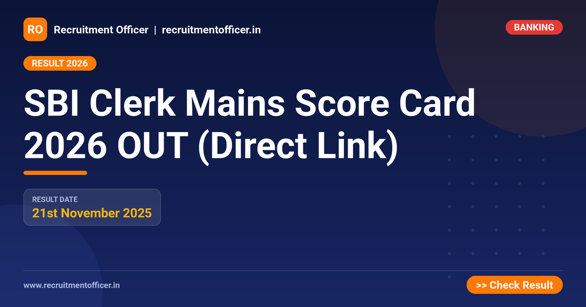 SBI Clerk Mains Score Card 2026 OUT (Direct Link) 1 SBI Clerk Mains Score Card 2026 OUT (Direct Link) - NRAI nrai.in