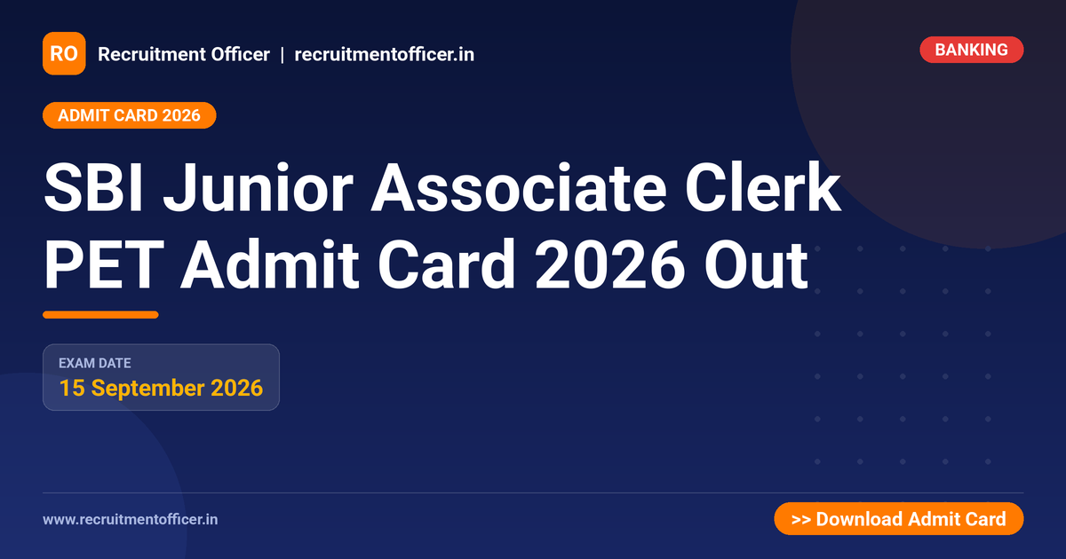 SBI Junior Associate Clerk PET Admit Card 2026 Out 1 SBI Junior Associate Clerk PET Admit Card 2026 Out - NRAI nrai.in
