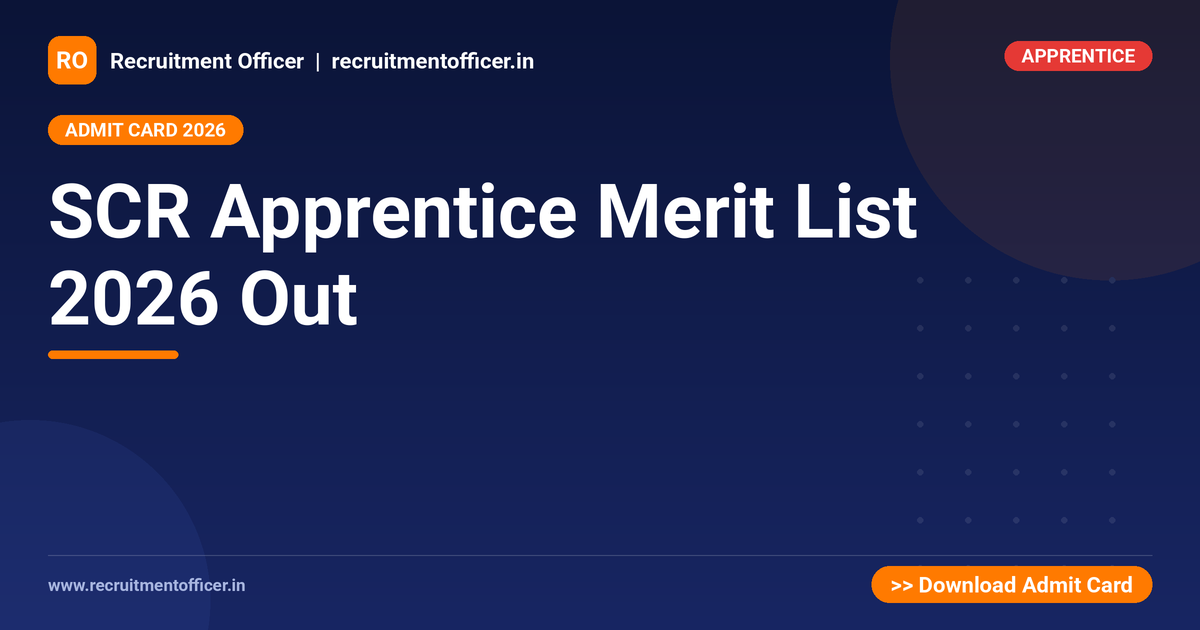 SCR Apprentice Merit List 2026 Out 1 SCR Apprentice Merit List 2026 Out - NRAI nrai.in