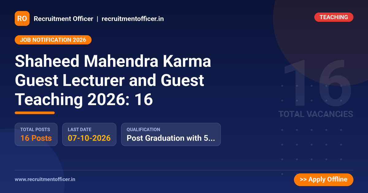Shaheed Mahendra Karma Guest Lecturer and Guest Teaching 2026: 16 1 Shaheed Mahendra Karma Guest Lecturer and Guest Teaching 2026: 16 - NRAI nrai.in