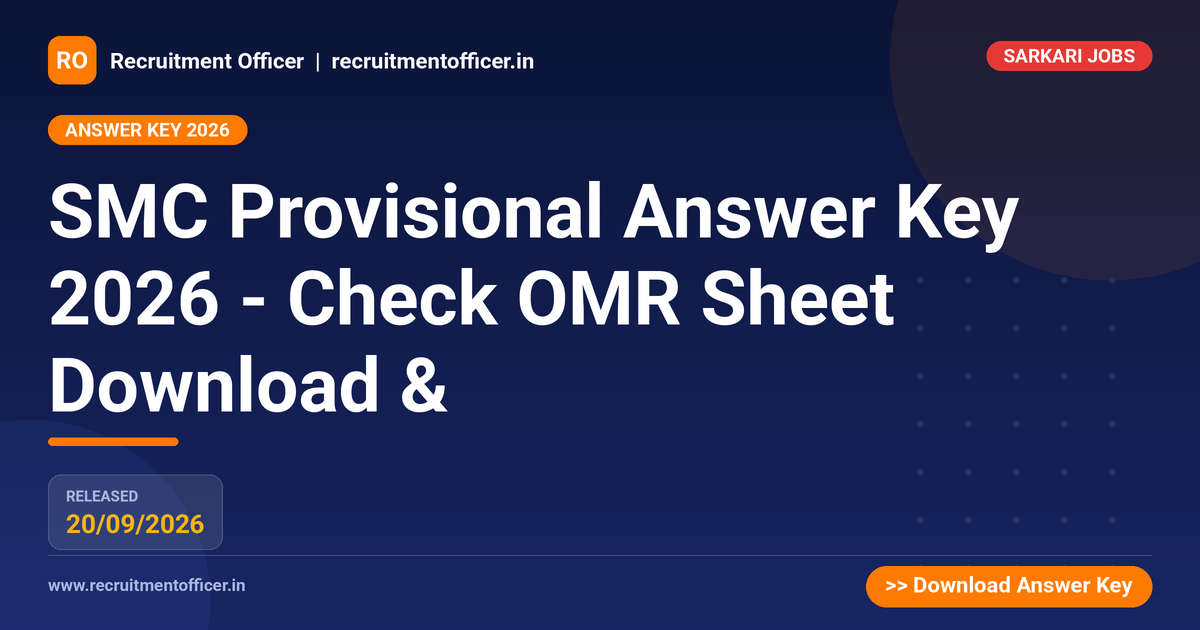 SMC Provisional Answer Key 2026 - Check OMR Sheet Download & 1 SMC Provisional Answer Key 2026 - Check OMR Sheet Download & - NRAI nrai.in