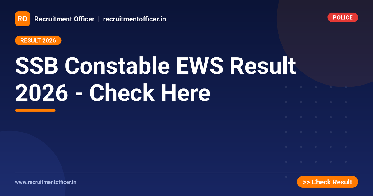 SSB Constable EWS Result 2026 - Check Here 1 SSB Constable EWS Result 2026 - Check Here - NRAI nrai.in