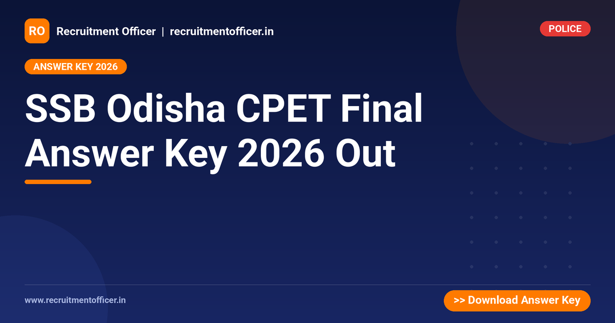 SSB Odisha CPET Final Answer Key 2026 Out 1 SSB Odisha CPET Final Answer Key 2026 Out - NRAI nrai.in