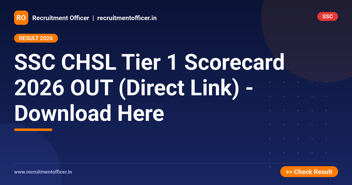SSC CHSL Tier 1 Scorecard 2026 OUT (Direct Link) - Download Here 1 SSC CHSL Tier 1 Scorecard 2026 OUT (Direct Link) - Download Here - NRAI nrai.in