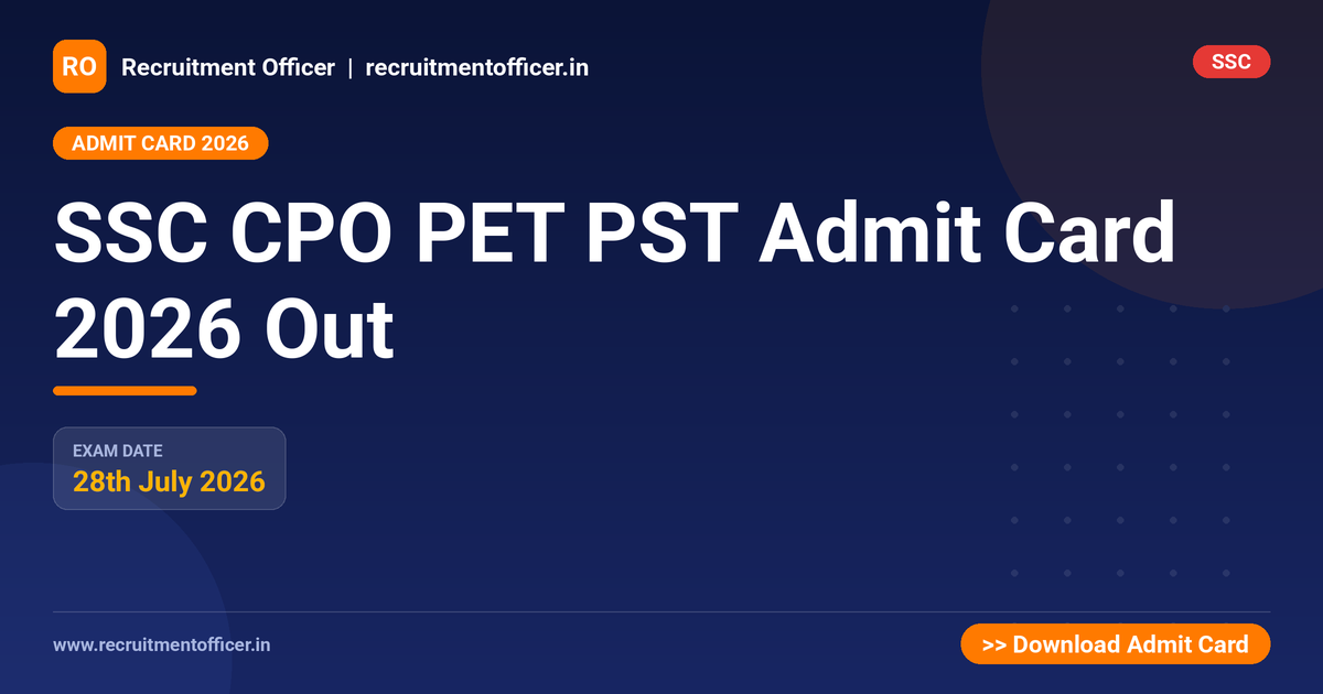 SSC CPO PET PST Admit Card 2026 Out 1 SSC CPO PET PST Admit Card 2026 Out - NRAI nrai.in