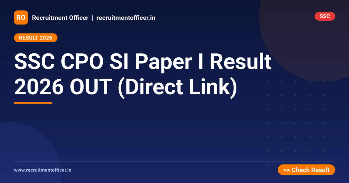 SSC CPO SI Paper I Result 2026 OUT (Direct Link) 1 SSC CPO SI Paper I Result 2026 OUT (Direct Link) - NRAI nrai.in