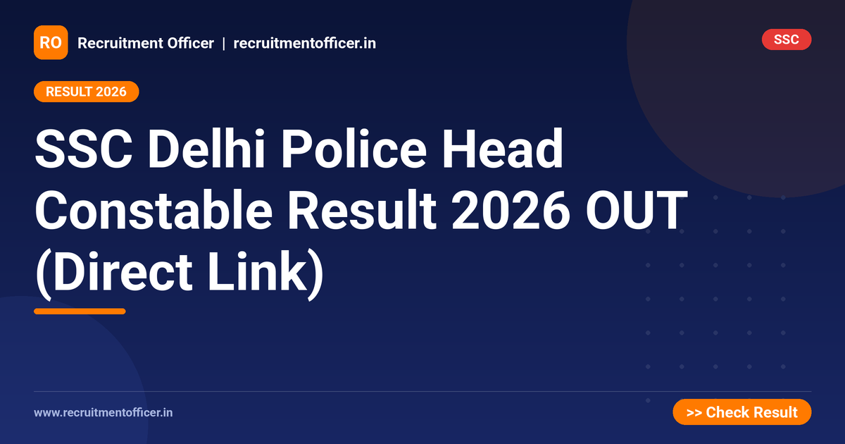 SSC Delhi Police Head Constable Result 2026 OUT (Direct Link) - NRAI nrai.in
