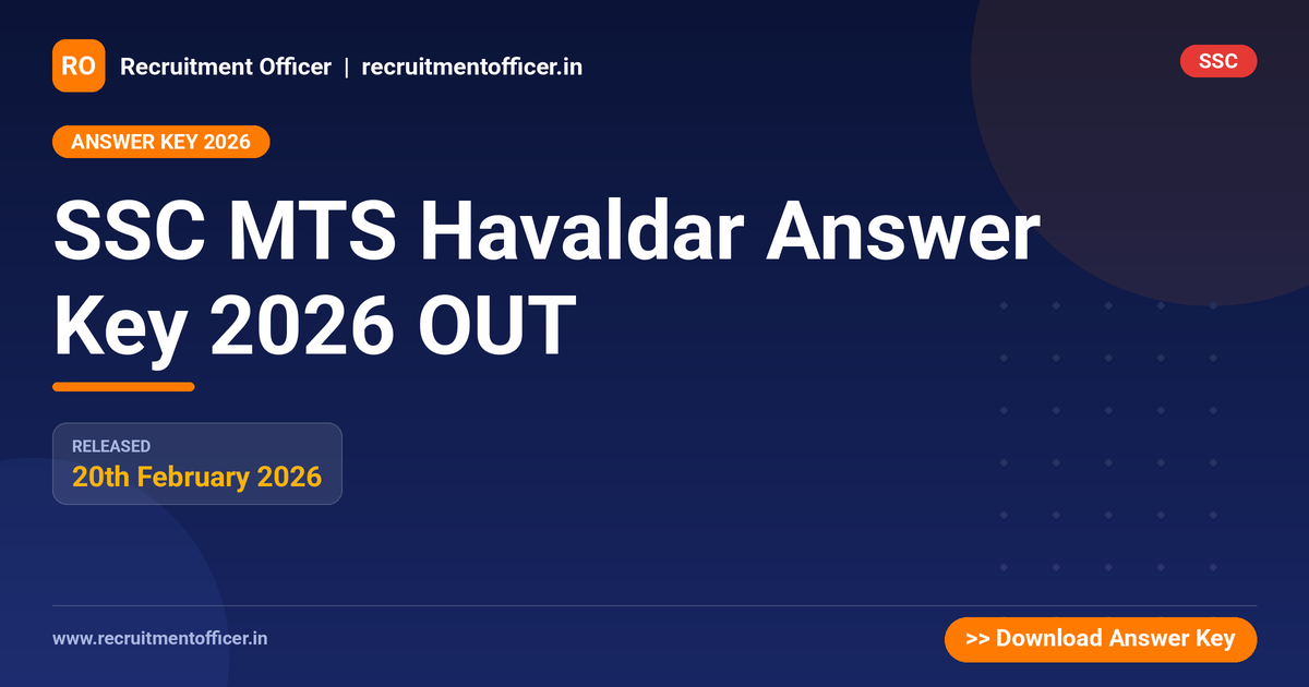 SSC MTS Havaldar Answer Key 2026 OUT 1 SSC MTS Havaldar Answer Key 2026 OUT - NRAI nrai.in