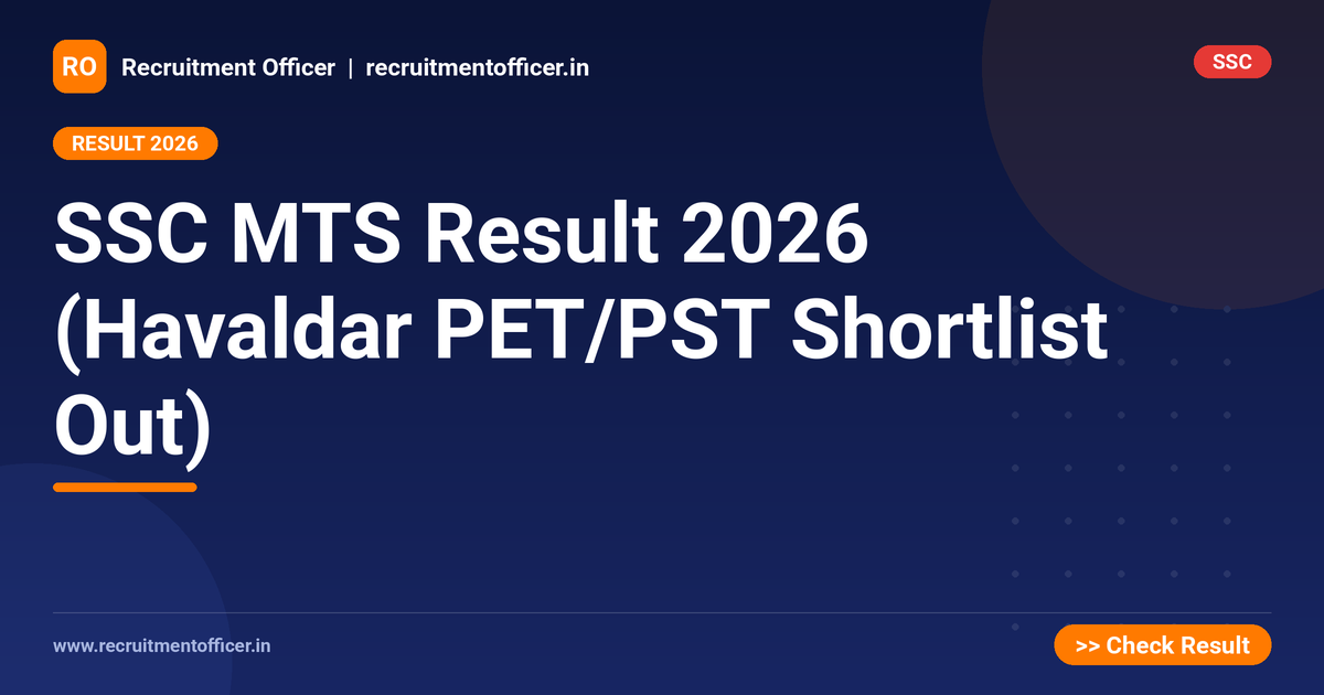 SSC MTS Result 2026 (Havaldar PET/PST Shortlist Out) - NRAI nrai.in