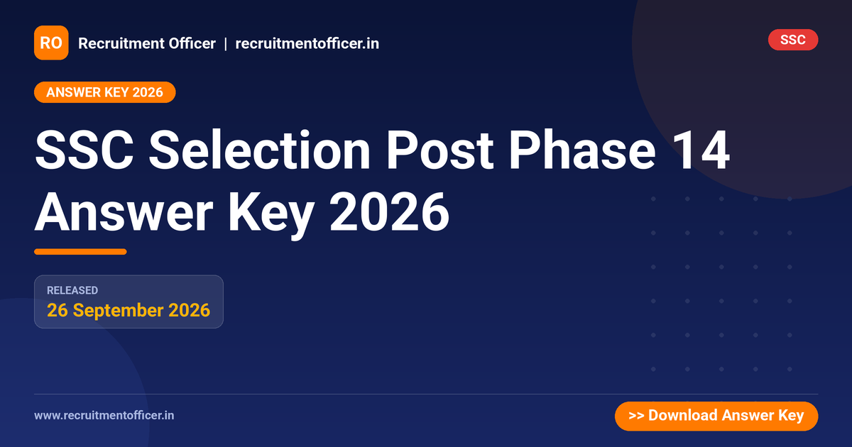 SSC Selection Post Phase 14 Answer Key 2026 - NRAI nrai.in