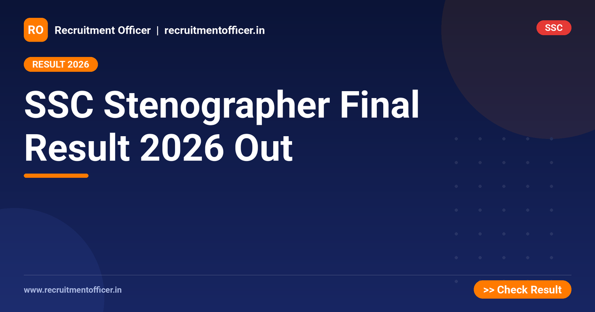 SSC Stenographer Final Result 2026 Out 1 SSC Stenographer Final Result 2026 Out - NRAI nrai.in
