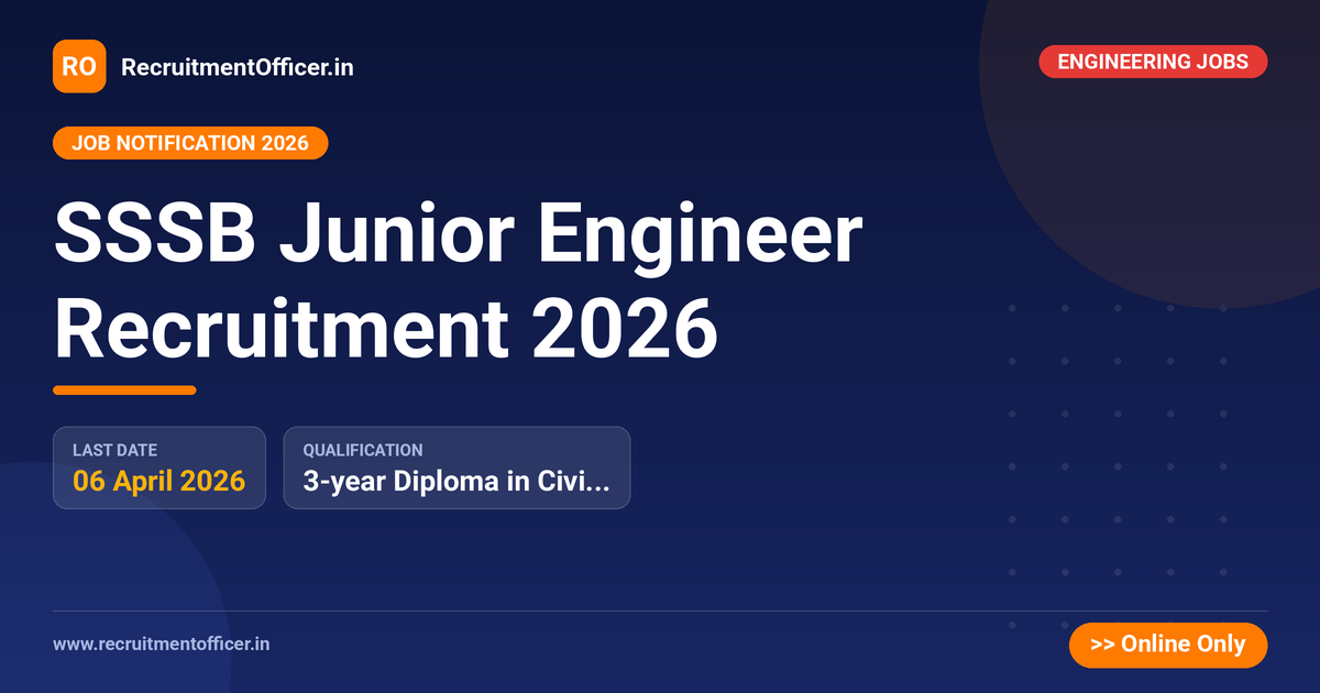 SSSB Junior Engineer Recruitment 2026 1 SSSB Junior Engineer Recruitment 2026 - RecruitmentOfficer.in
