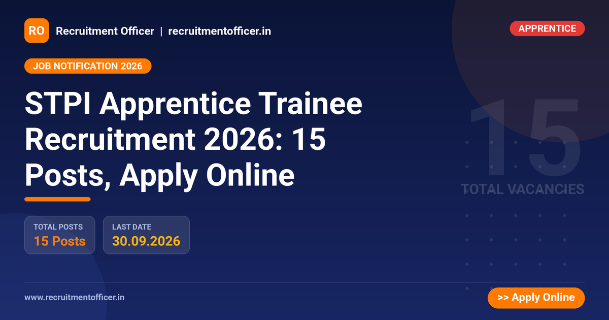 STPI Apprentice Trainee Recruitment 2026: 15 Posts, Apply Online 1 STPI Apprentice Trainee Recruitment 2026: 15 Posts, Apply Online - NRAI nrai.in