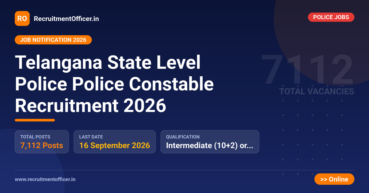 Telangana State Level Police Police Constable Recruitment 2026 1 Telangana State Level Police Police Constable Recruitment 2026 - RecruitmentOfficer.in