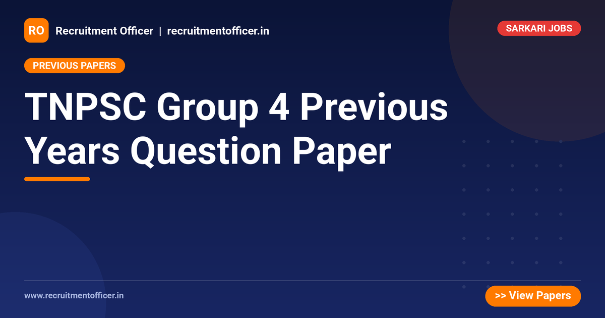 TNPSC Group 4 Previous Years Question Paper 1 TNPSC Group 4 Previous Years Question Paper - NRAI nrai.in