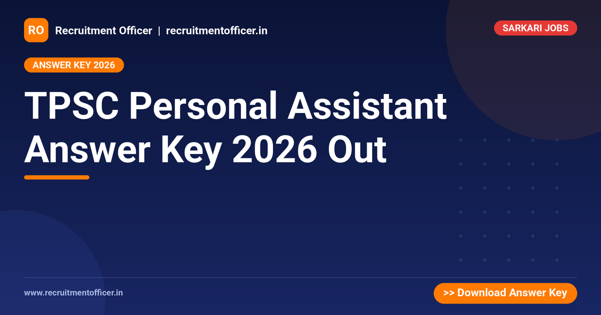 TPSC Personal Assistant Answer Key 2026 Out - NRAI nrai.in