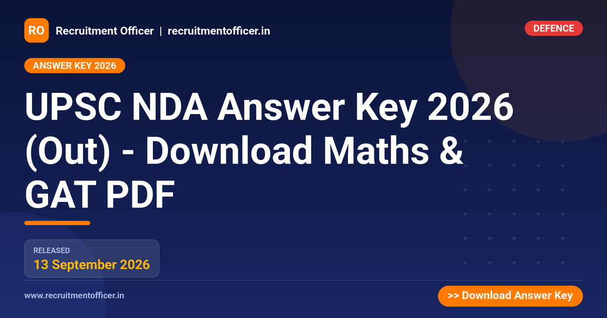 UPSC NDA Answer Key 2026 (Out) - Download Maths & GAT PDF - NRAI nrai.in
