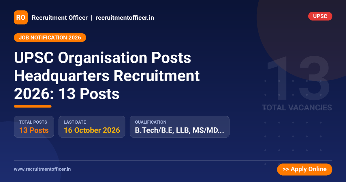 UPSC Organisation Posts Headquarters Recruitment 2026: 13 Posts 1 UPSC Organisation Posts Headquarters Recruitment 2026: 13 Posts - NRAI nrai.in