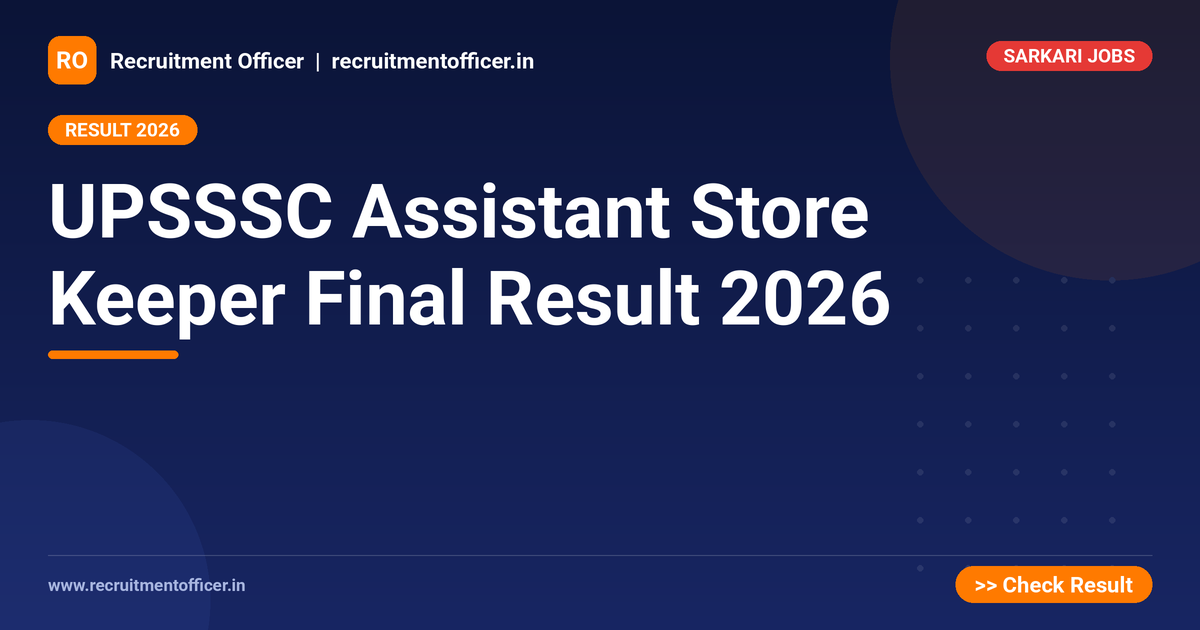 UPSSSC Assistant Store Keeper Final Result 2026 1 UPSSSC Assistant Store Keeper Final Result 2026 - NRAI nrai.in